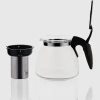 Чайник стеклянный заварочный &laquo;Джулиан&raquo;, 900 мл, с металлическим ситом, цвет чёрный