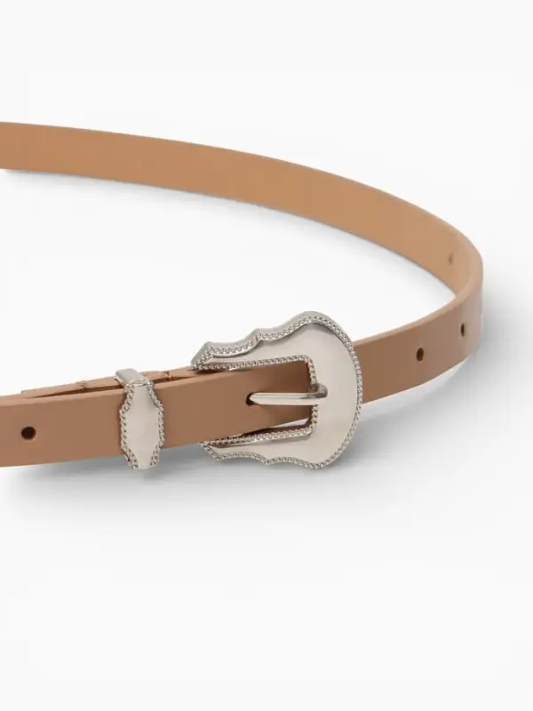 Ремень женский, 1.5&times;110 см, без винта, 1 прокол, бежевый