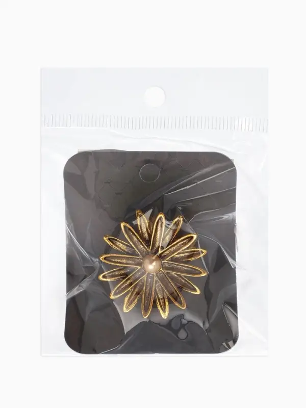 Кольцо для платка Кольцо для платка "Цветок Астра", цвет белый в чернёном золоте