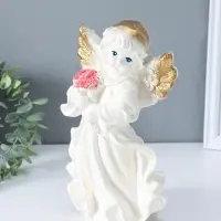 Фигура "Ангел в платье" перламутр 25х15х15см