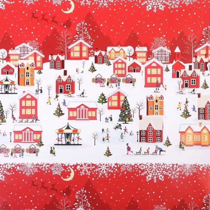 Упаковочная бумага на Новый год &laquo;А в городе зима&raquo;, 70&times;100 см, глянцевая