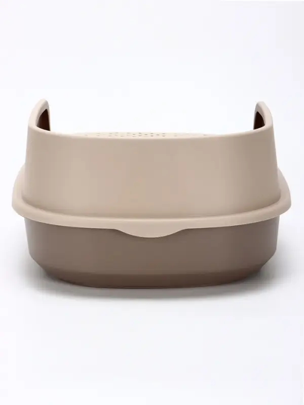 Лоток для кошек &laquo;Фур-Мур&raquo;, 48&times;35.5 см, с высоким бортом, с совком, покрытие софт-тач, цвет капучино