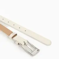 Ремень женский, 110&times;2.7 см, пряжка металл, серебристая, белый