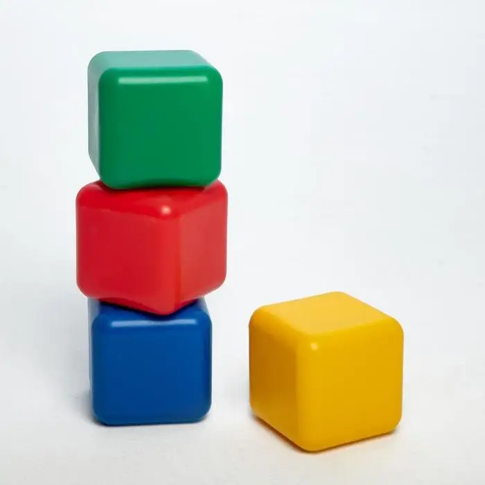 Кубики детские, пластиковые, цветные, 4 штуки, 12 х 12 см