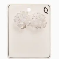 Серьги "Цветок ажурный воздушный", цвет прозрачный белый с блестками Серьги "Цветок ажурный воздушный", цвет прозрачный белый с блестками