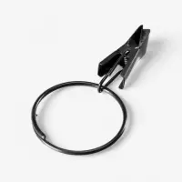 Кольцо для карниза, с зажимом, d=30/33 мм, 20 шт., чёрное