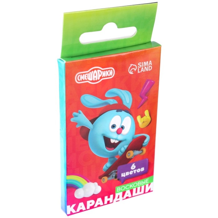 Восковые мелки - карандаши «Смешарики», 6 цветов Восковые мелки - карандаши «Смешарики», 6 цветов