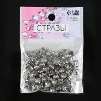 Стразы пришивные &laquo;Шатон&raquo;, круглые, в цапах, d=6 мм, 100 шт., белые