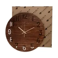 Часы настенные, интерьерные, бесшумные, d-40 см, дерево, открытые