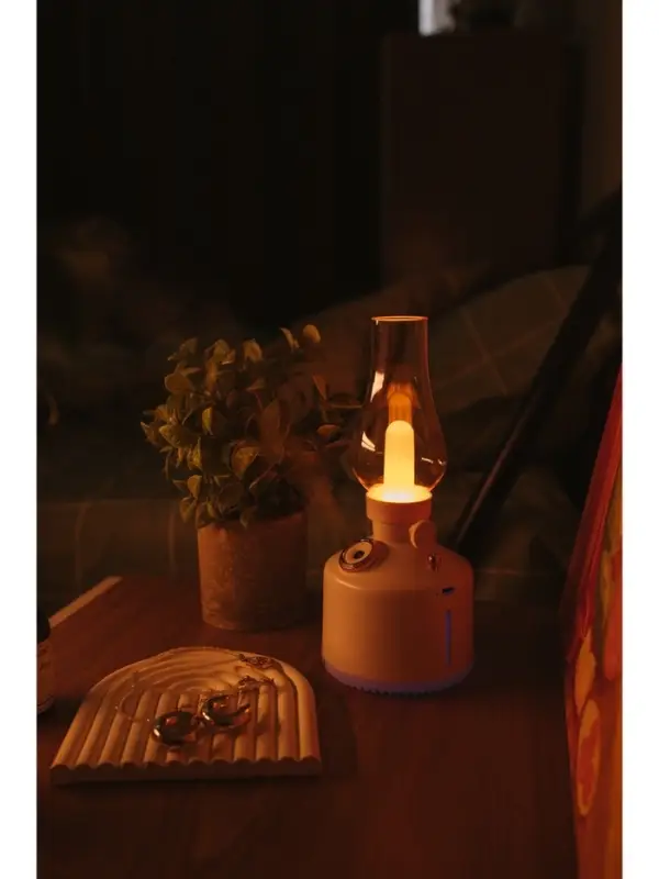 Увлажнитель воздуха &laquo;Керосинка&raquo; HM-19 ультразвуковой, 0.28 л, 1.5 Вт, 1200 мА/ч, USB, подсветка, эффект тумана, белый