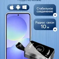 Наушники беспроводные VBT 1.29, TWS, вакуумные, Bluetooth 5.0, 3500 мАч, водонепроницаемые, чёрные