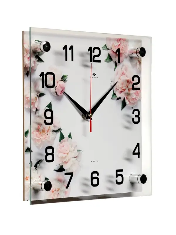 Часы настенные интерьерные &laquo;Цветы&raquo;, бесшумные, плавный ход, 25&times;25 см, от батарейки 1&times;AA