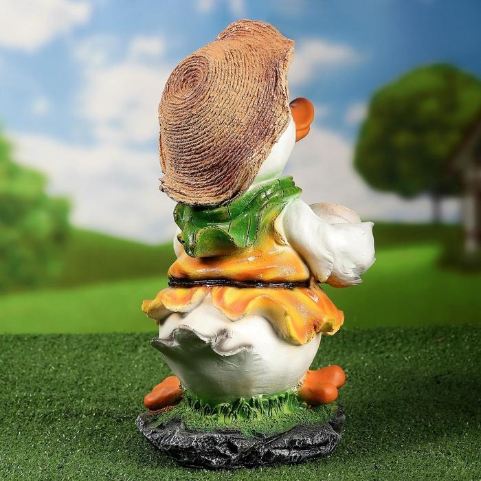Садовая фигура  Садовая фигура "Утенок с мотыгой" 27х27х45см