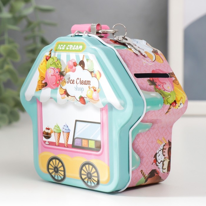 Копилка металл Копилка металл "Киоск с мороженым" МИКС 9х10х5 см