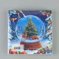 Салфетки новогодние бумажные &laquo;Снежный шар&raquo;, 33&times;33, 3 слоя, 20 шт.