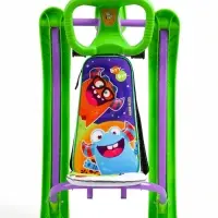 Снегокат &laquo;Twiny1+&raquo; с монстриками, со спинкой, зелёный, фиолетовый, TW1+/МН Nika Kids