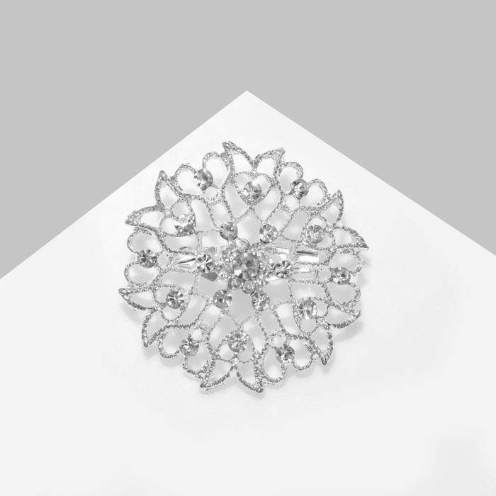 Брошь «Ажурная» , цвет белый в серебре Брошь «Ажурная» , цвет белый в серебре