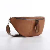 Сумка женская кросс-боди на молнии, 34&times;11&times;17 см, бежевая