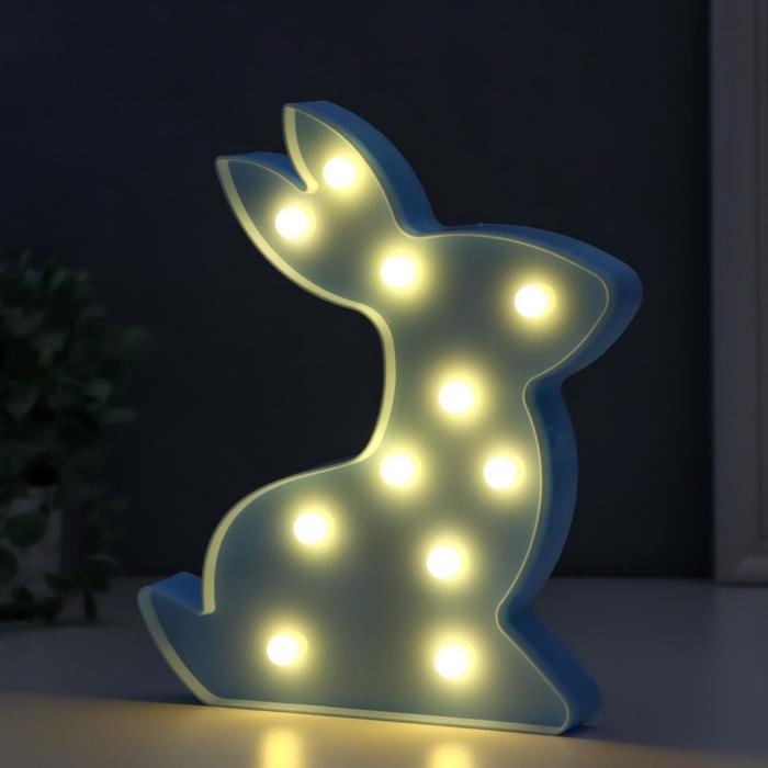 Ночник Ночник "Зайчик" 11хLED батарейки 2АА МИКС 19х2,8х23,5 см RISALUX