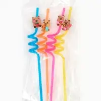 Трубочки для коктейля "Капибары" набор 4 шт