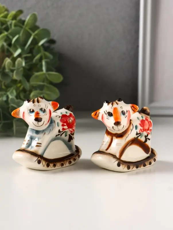 Фигурка фарфор &laquo;Козлик - качалка&raquo;, 6.5 см, гжель цветная, МИКС