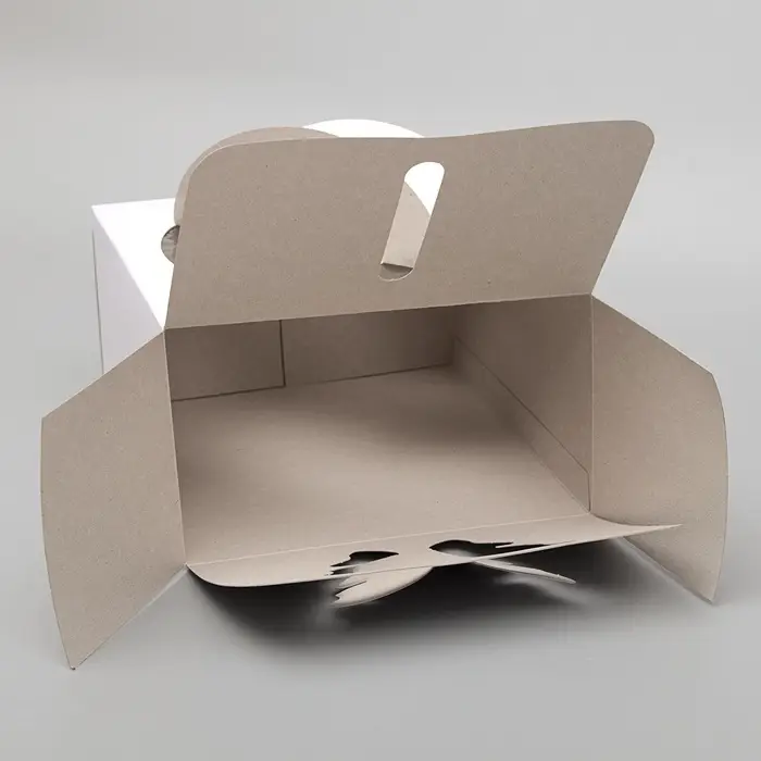 Коробка под торт без печати &laquo;Бабочка&raquo; 1 кг, белая, с ручками, 21&times;21&times;12 см