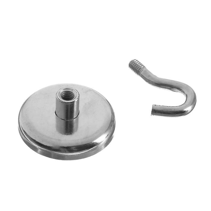 Магнит неодимовый Cartage с крючком для авто, d 42 мм, сцепление 31 кг Магнит неодимовый Cartage с крючком для авто, d 42 мм, сцепление 31 кг