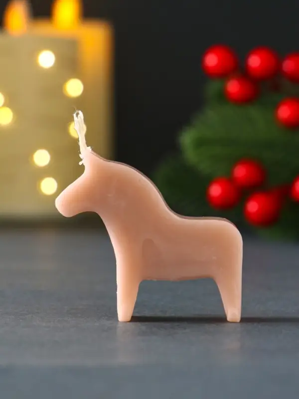 Свеча новогодняя "Лошадка мини" 55х50 мм, бежевый