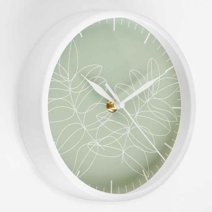 Часы настенные, d-20 см, интерьерные, Часы настенные, d-20 см, интерьерные, "Листья", бесшумные