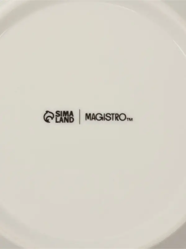 Тарелка для пасты Magistro &laquo;Церера&raquo;, 160 мл, d=21 см, фарфор, оранжевая