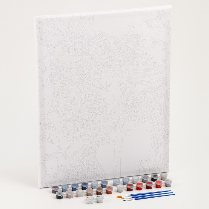 Картина по номерам на холсте с подрамником с серебряной краской «Девушка с волком», 40 х 50 см Картина по номерам на холсте с подрамником с серебряной краской «Девушка с волком», 40 х 50 см