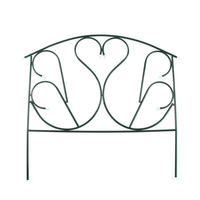 Ограждение декоративное, 69 × 410 см, 5 секций, с заглушками, металл, зелёное, «Лебедь» Ограждение декоративное, 69 × 410 см, 5 секций, с заглушками, металл, зелёное, «Лебедь»