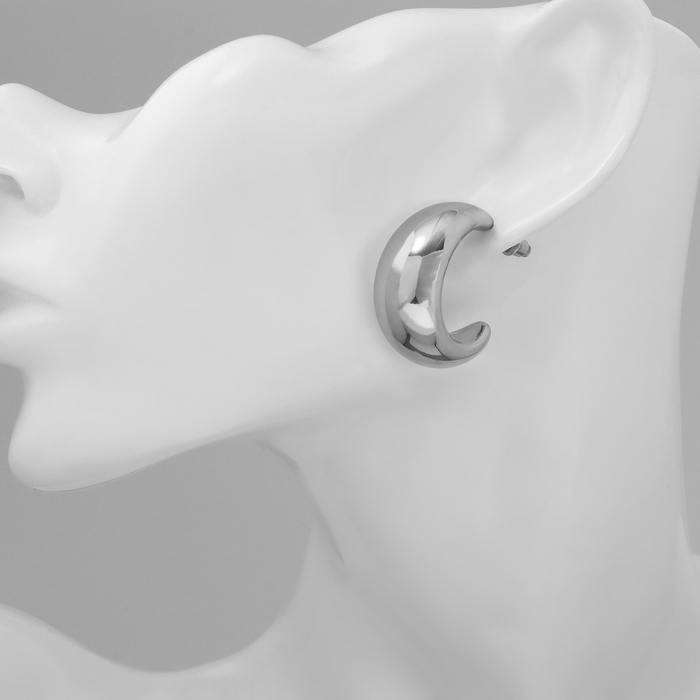 Серьги пластик «Круг» гало, цвет серебро Серьги пластик «Круг» гало, цвет серебро