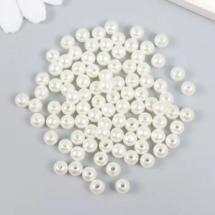 Бусины для творчества пластик Бусины для творчества пластик "Жемчуг" (набор 100 шт) 0,6х0,6 см