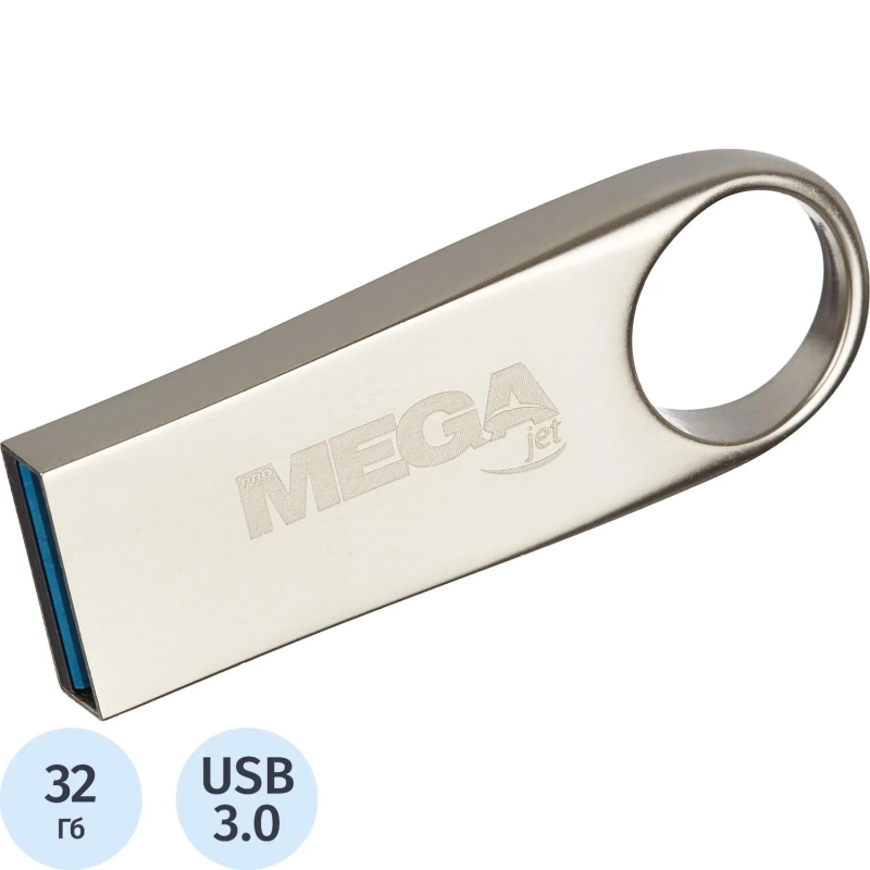 Флеш-память Promega Jet 32GB USB3.0 серебро, металл, под лого NTU279U3032GS