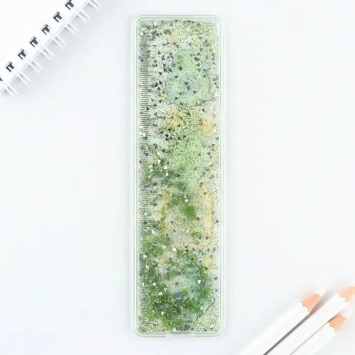 Линейка - шейкер с блёстками «Жду чудес и всё такое», 15 см Линейка - шейкер с блёстками «Жду чудес и всё такое», 15 см