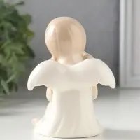 Сувенир керамика "Девочка-ангел в платьице с бантиком, держит сердце" 8,8х7,5х10,3 см