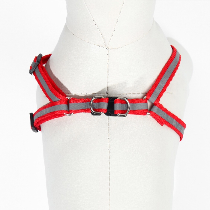 Комплект со светоотражающей лентой, ошейник 120 х 1 см, ОГ 26-40 см, красный Комплект со светоотражающей лентой, ошейник 120 х 1 см, ОГ 26-40 см, красный