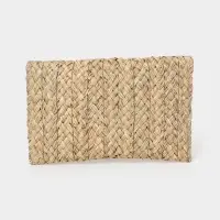 Сумка клатч плетёная из сиграсса, 26&times;16&times;3 см, бежевая