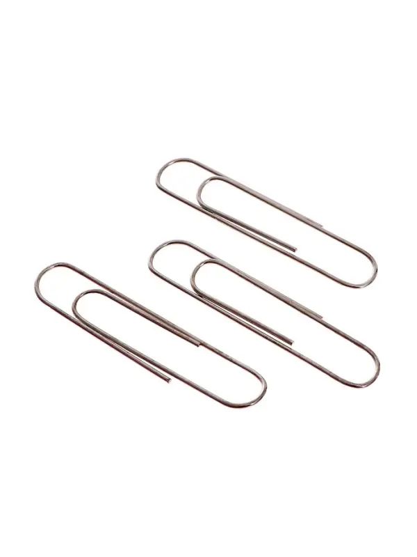 Скрепки 78 мм никелированные в пластиковой тубе 100 штук