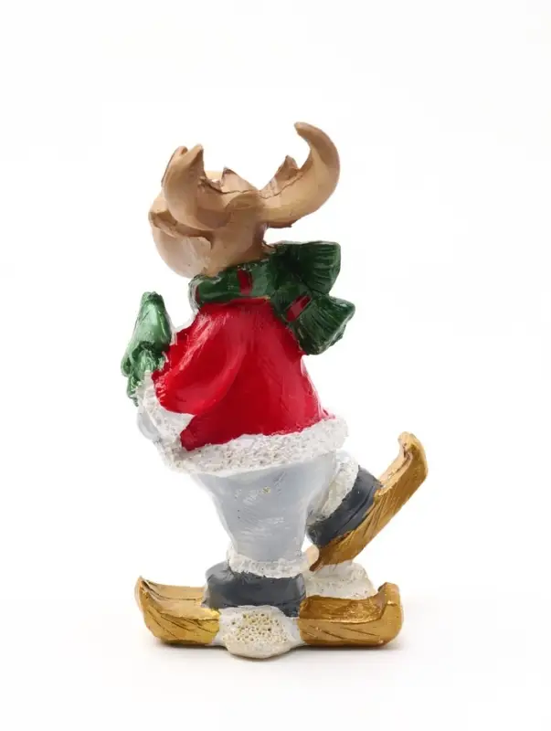 Сувенир полистоун &laquo;Лосик на лыжах, в красном кафтане&raquo; МИКС 7&times;4.5&times;11 см