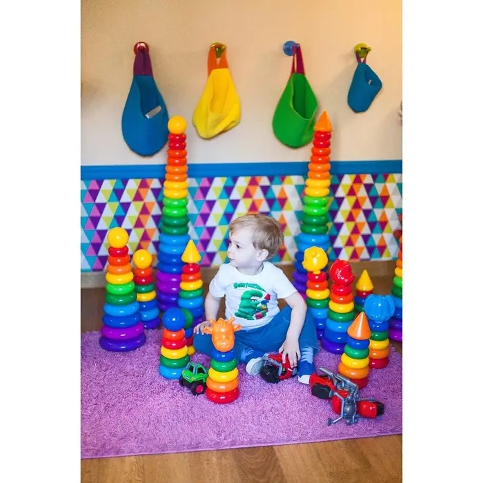Пирамидка детская, 7 колец, с конусом