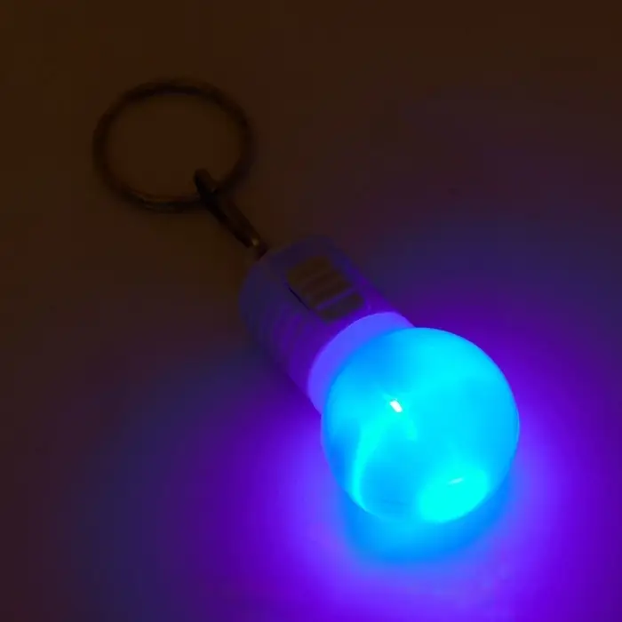 Фонарик брелок для ключей на кольце «Лампочка», 1 режим, 2×AG13, 4.5×2.5 см, МИКС Фонарик брелок для ключей на кольце «Лампочка», 1 режим, 2×AG13, 4.5×2.5 см, МИКС