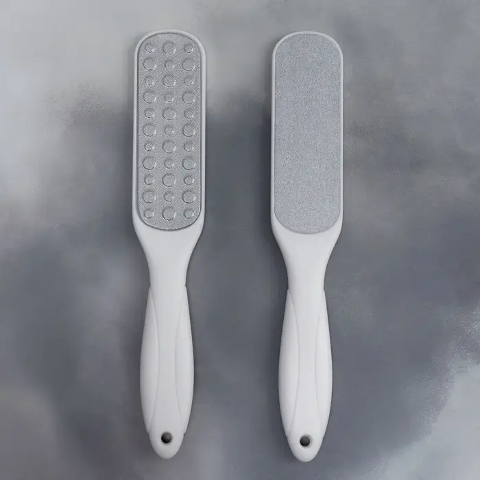 Пилка для пяток, овальная, лазерная, двусторонняя, 23 см, белая