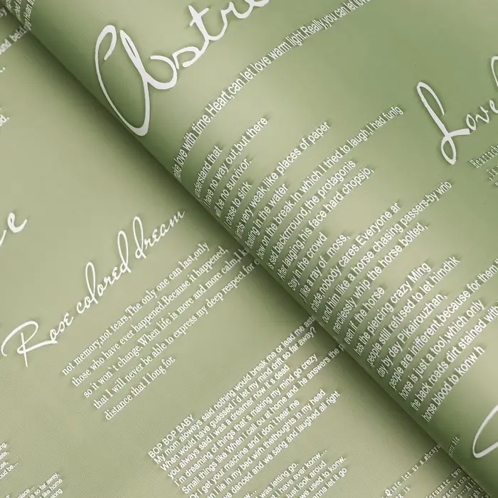 Пленка для цветов матовая «Новости Love»,зеленый чай/лимонный крем, 60×60 см