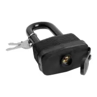 Замок навесной LOCKLAND, 65 мм, влагозащищенный, длинная дужка, 2 ключа, цвет черный