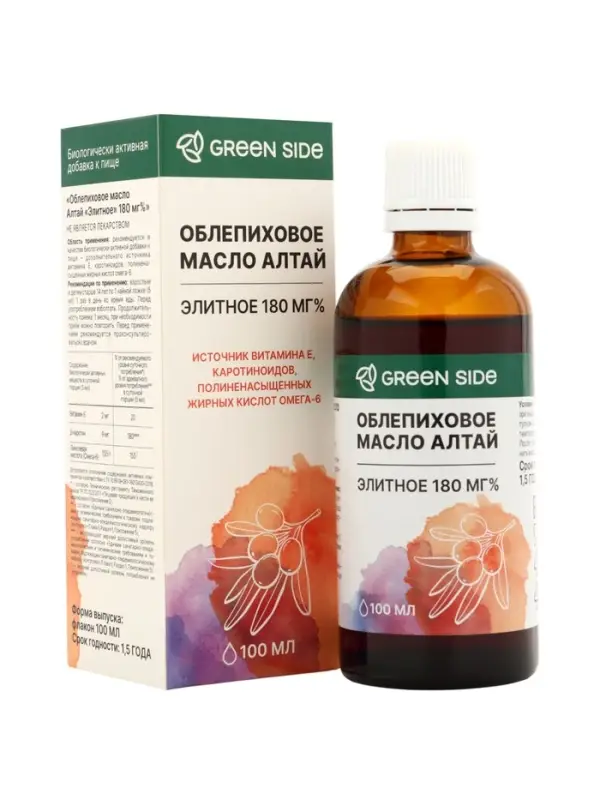 Масло облепиховое Алтай Элитное 180%, 100 мл