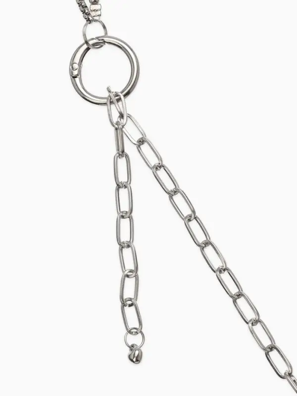 Бодичейн женская «Сердце на цепочке» с бусинами, 135 см, белый в серебре Бодичейн женская «Сердце на цепочке» с бусинами, 135 см, белый в серебре