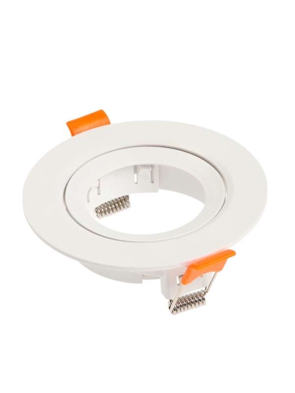 Светильник встраиваемый, поворотный, под лампу MR16, круг, пластик, белый