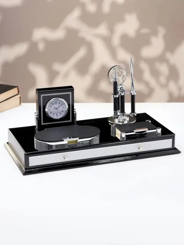 Набор настольный канцелярский 7 в1 с визитницей, карандашницей, лупой и ножом для писем